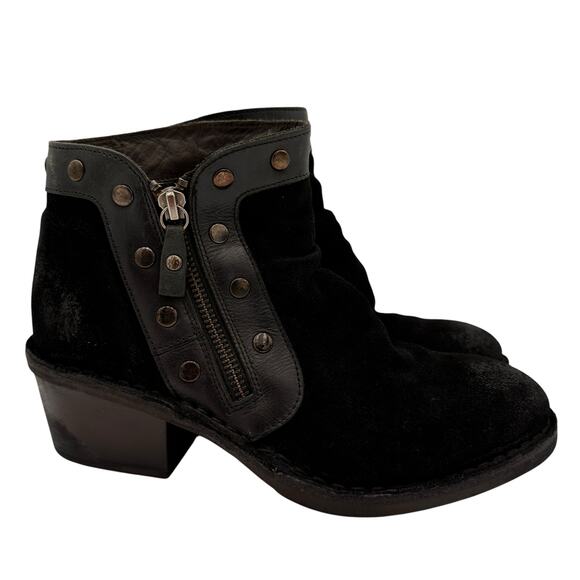 Fly London Black Suede Duke Studded Women's Boots Booties Size 39 / 8 - 8.5 - Picture 1 of 8